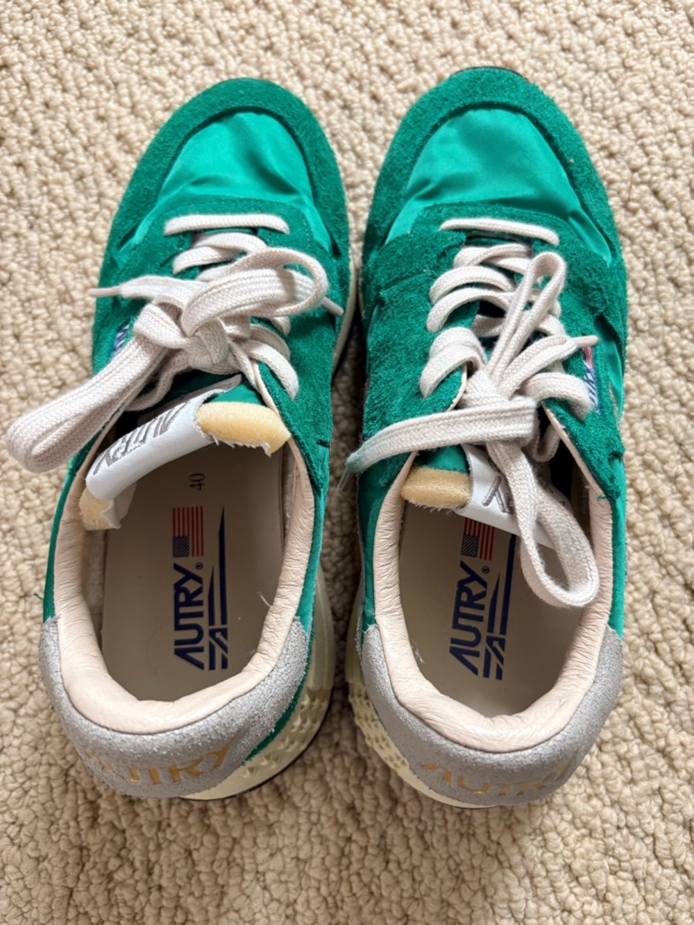 Autry Women’s Green Suede & Nylon Retro Runner Sneakers - Picture 6 of 6